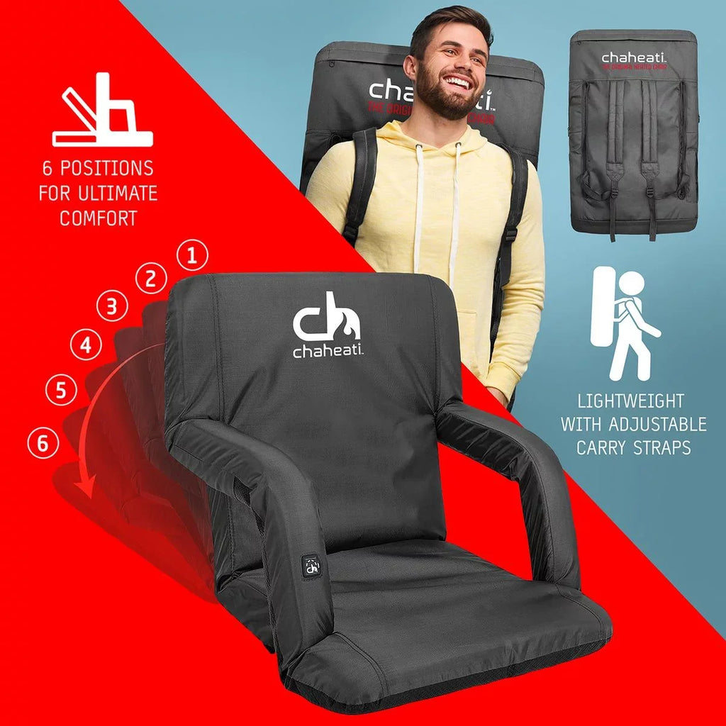 And Battery Outdoor Folding – Camping, in Bleacher Chair Activities For Heated Chaheati Seat Sports, 7 Black V Heated