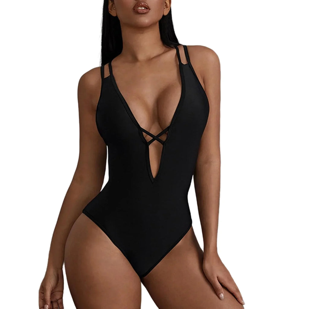 Suit Swimsuit Suit Women's Bikini Beachwear Bathing Swimwear Women Monokini Padded Piece Swimming One Gallus