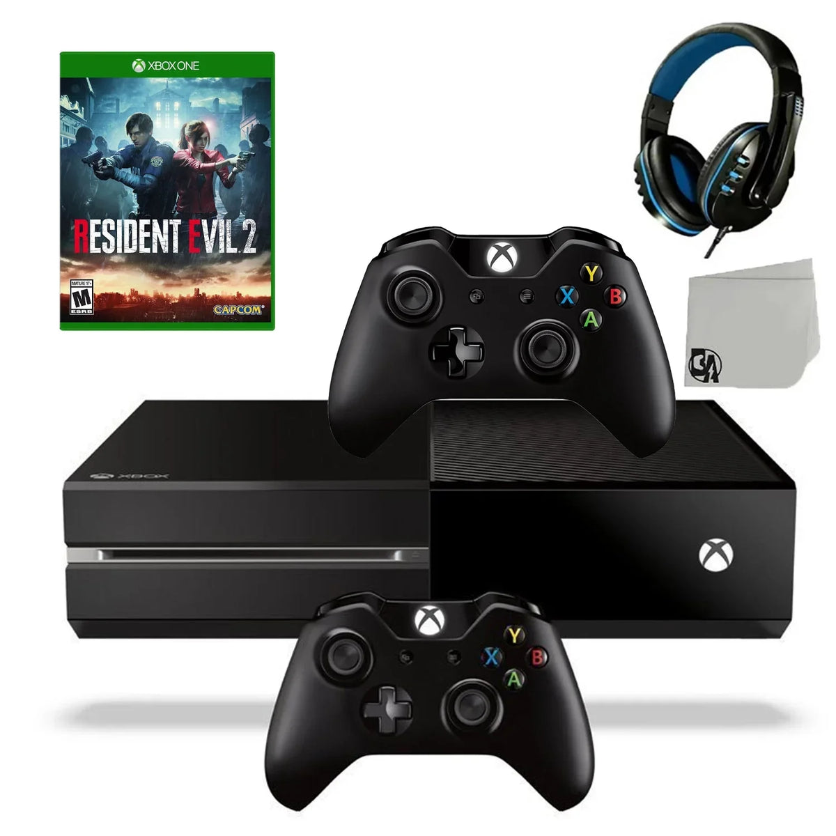 Console 2 Game Headset Like BOLT AXTION Xbox Original 2 Evil Microsoft Controller Gaming Bundle New 500GB One Included WithResident Black
