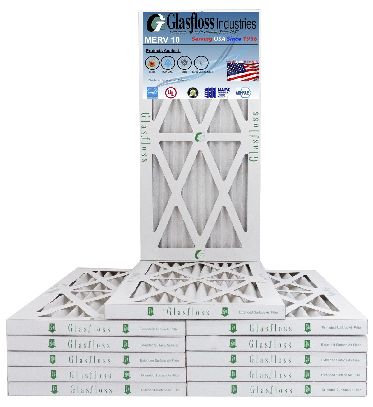 10 USA Size: Furnace MERV 11.5 Filter Air - 12x27x1 - Made 26.5x7/8 - x in (Actual Glasfloss -Qty:12 inch)