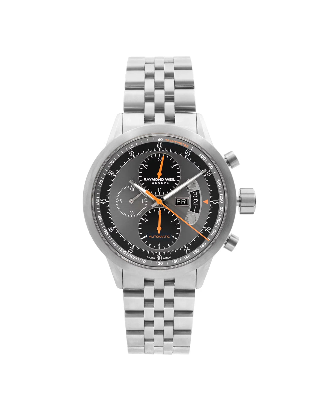 Dial Pre-Owned 7745-TI-05609 Watch Gray Weil Freelancer Titanium Raymond Automatic (Good) Mens