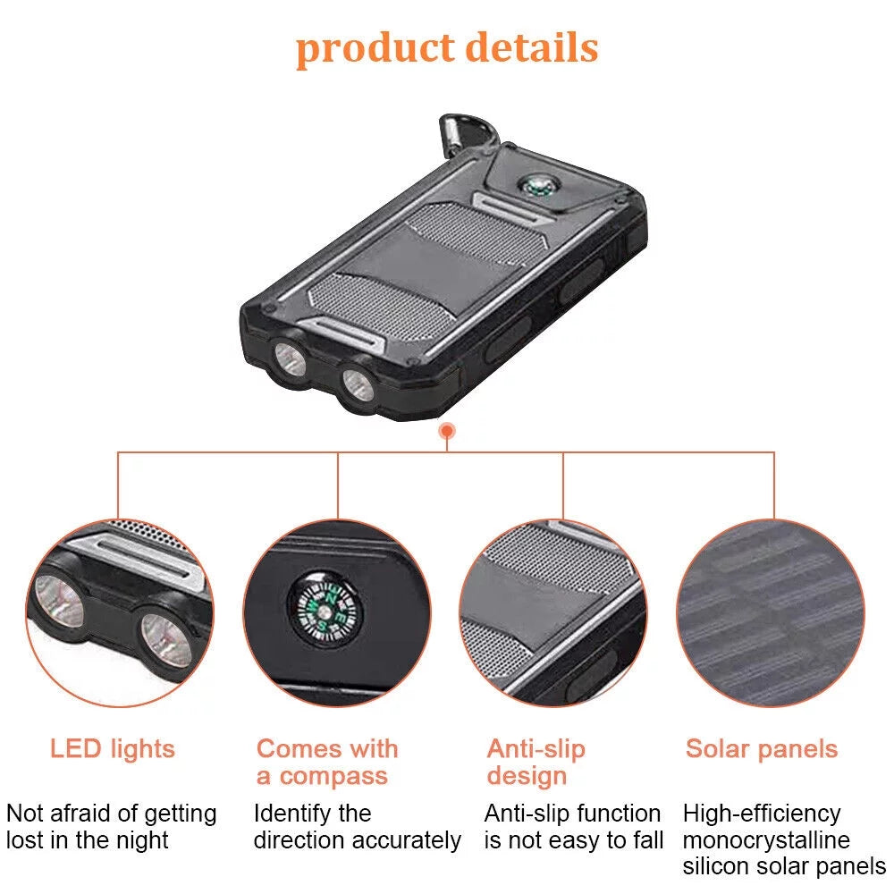 Power US External Bank Solar Battery Waterproof Portable Charger 9000000mAh 2023