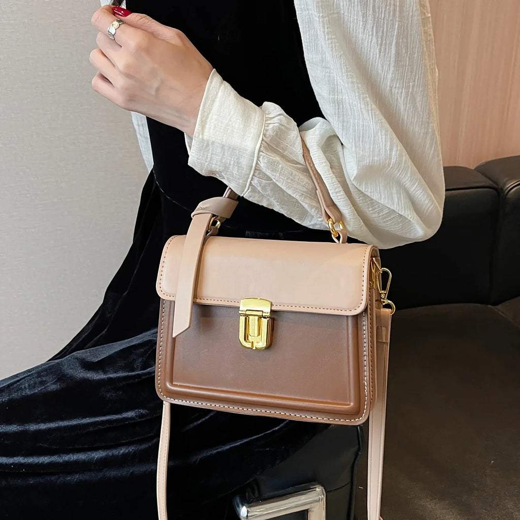 Purse Inch For Women Leather Crossbody (7.9*5.93*3.16) Decor Faux Junior Flap Buckle Bag, Square Handbag, Trendy