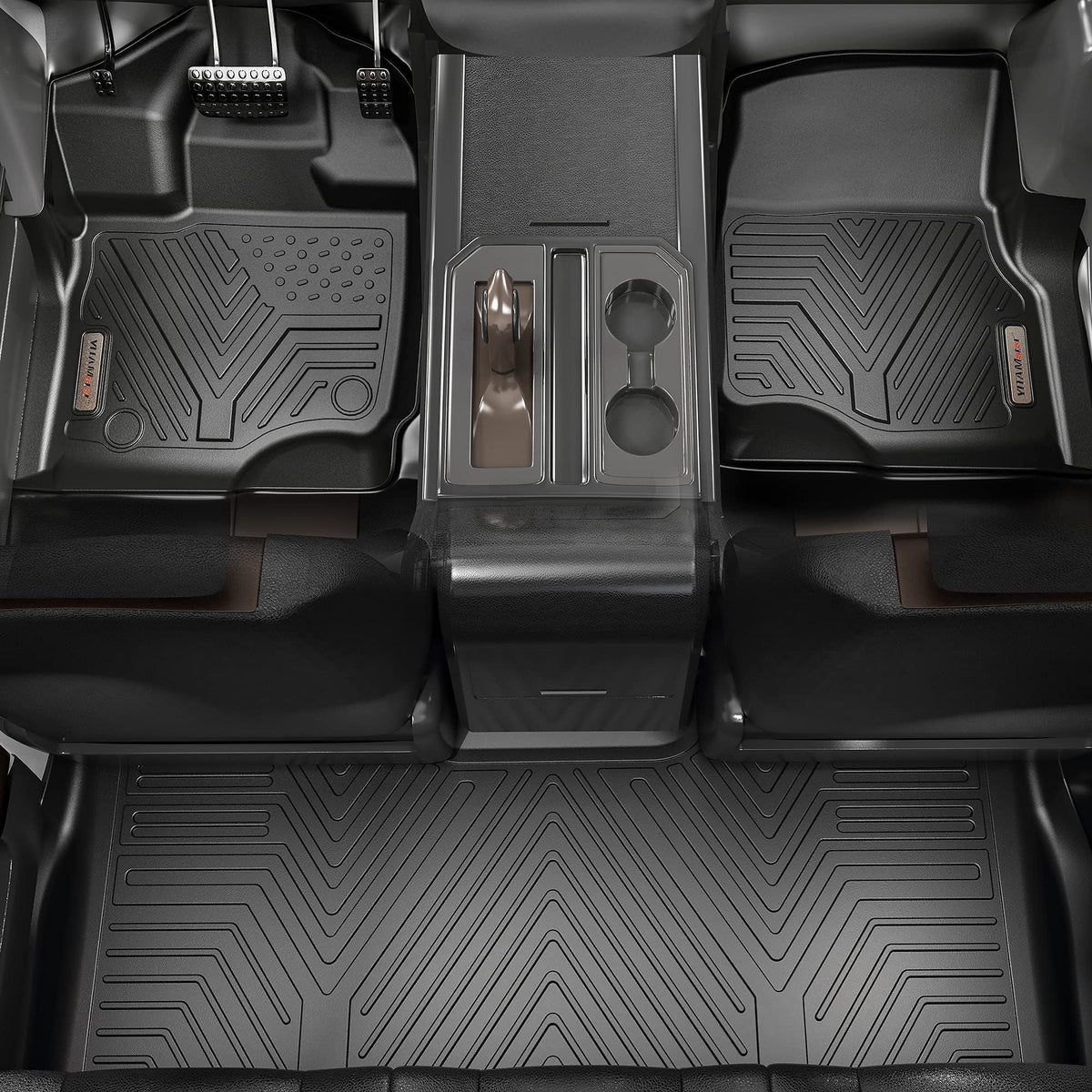 for 3 Liners Floor Floor Row Black Chrysler all Set weather Ledkingdomus 2nd Mats 2017-2021 3rd 1st Pacifica Liner