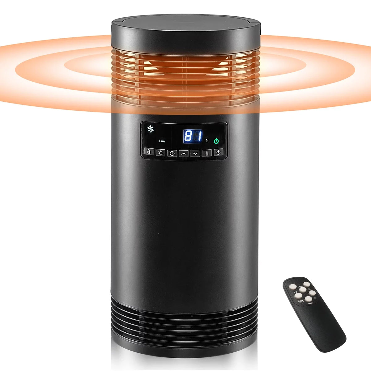 Use, Portable with Electric Ceramic PTC for 360° Office Desk Thermostat, Protection Only Indoor Heater Surround Safety Fan Office 1500W Heater for Space Mode, Heater with