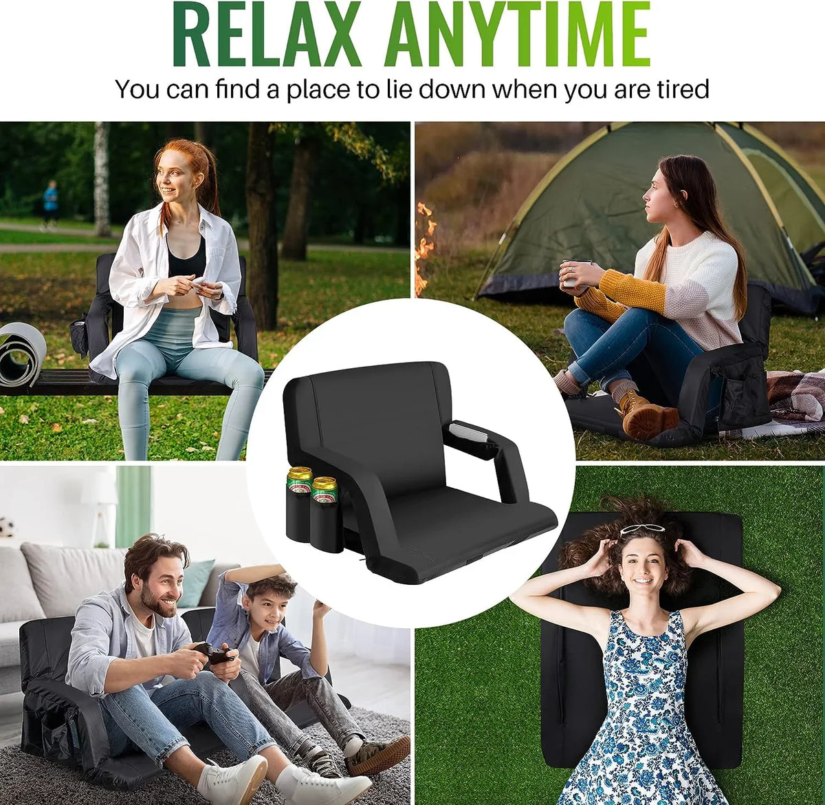 Bleachers for Extra Sturdy Seating Chair Events, for Thicker, - AiYCHEN Camping, Seat, Waterproof, Wide Sporting and Reclining and 25-Inch Beaches, Stadium Picnic