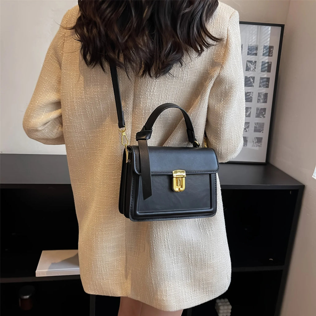 Purse Inch For Women Leather Crossbody (7.9*5.93*3.16) Decor Faux Junior Flap Buckle Bag, Square Handbag, Trendy