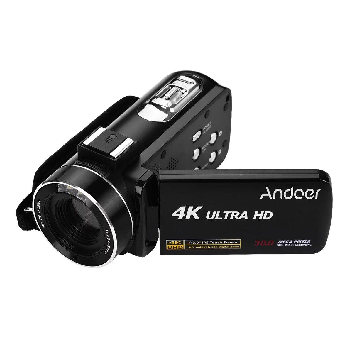 Sensor -Shaking Video DV Professional Microphone Handheld Andoer IPS with 4K Mounting Burst Shoe Camcorder for 3.0 Digital Function Inch CMOS Hot