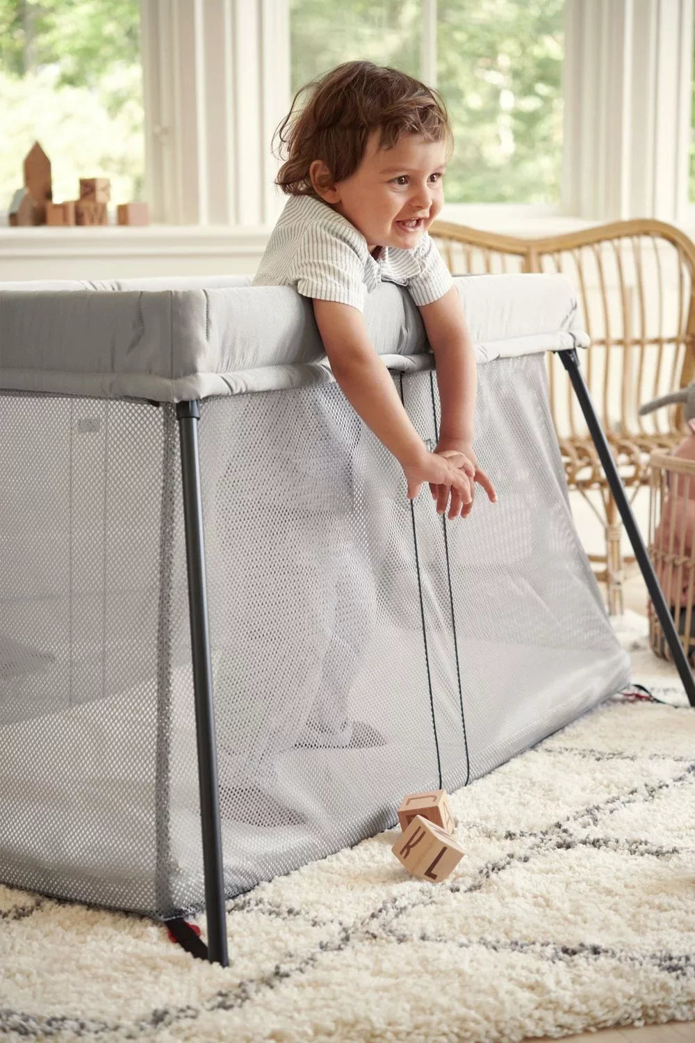 Pack Travel Light Fitted Bundle BabyBjorn Sheet Silver and Crib