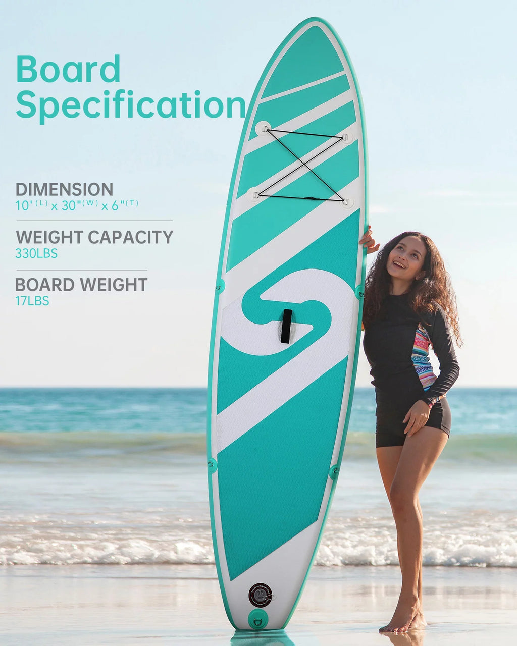 Summer Paddle Inflatable & Youth Adults 120"x30"x6" with Stand for SUP Board Board Up Board Paddle