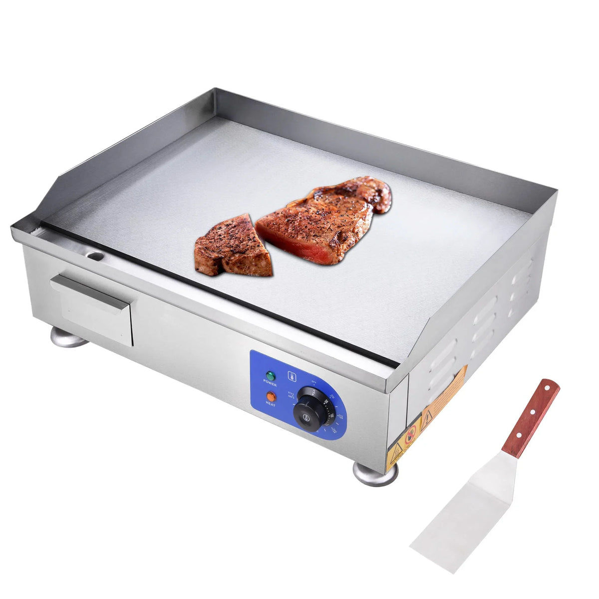'- Steel High-Powered Electric Countertop with Cook - Griddle Precision Stainless