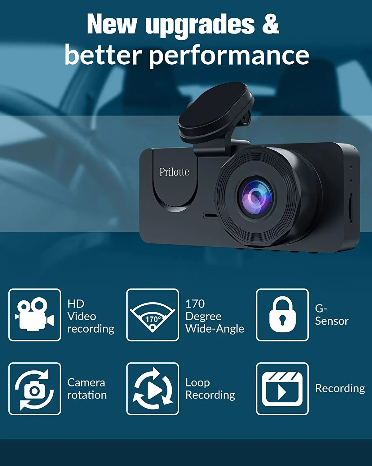 3 Night Recording,24H Screen,WDR,Loop Channel Full IPS Dash with SD Camera Cars Cam Parking Mode UHD Vision,170°Wide Angle,2.0'' Super Inside,4K Rear Dash 32GB Front for Free and Card,Built-in