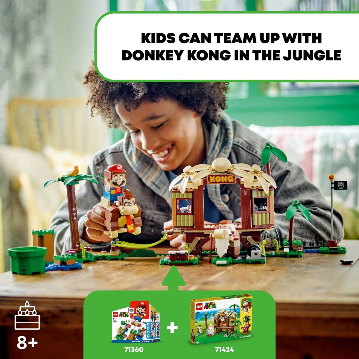 Game Expansion House Collectible Cranky Gift Kong’s Mario Old Kids, with 71424 Figures Set, Donkey Mario Fun and Buildable Year 8-10 for Birthday Donkey Kong, LEGO Tree 2 Super Super Kong