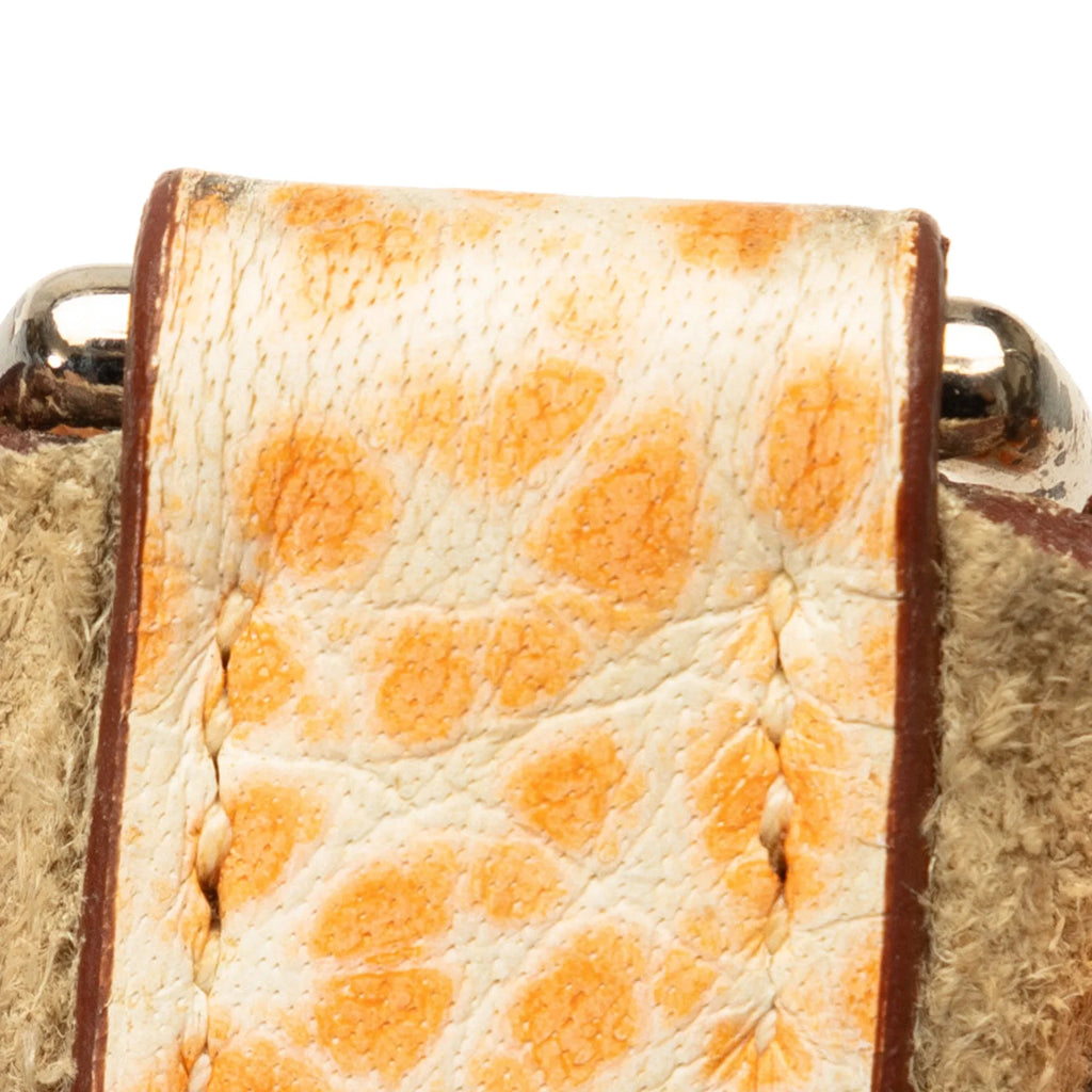 Unisex Evelyne Authenticated Orange Buffalo Leather Crossbody Hermès Pre-Owned PM Bag Dalmatian Calf I (Good)