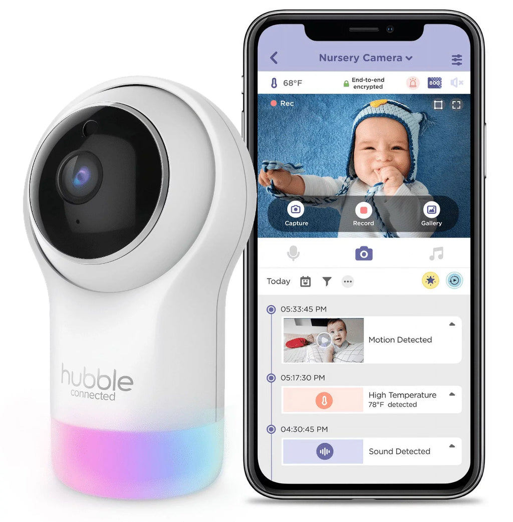 Monitor Nursery Hubble with Zoom Wi-Fi Baby Tilt, Connect Pan, Pal and Glow, Function