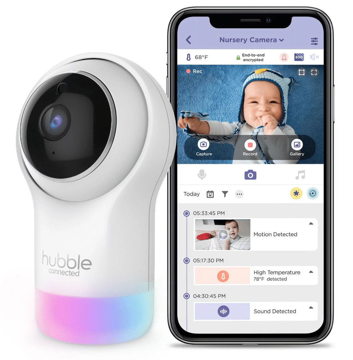 Monitor Nursery Hubble with Zoom Wi-Fi Baby Tilt, Connect Pan, Pal and Glow, Function