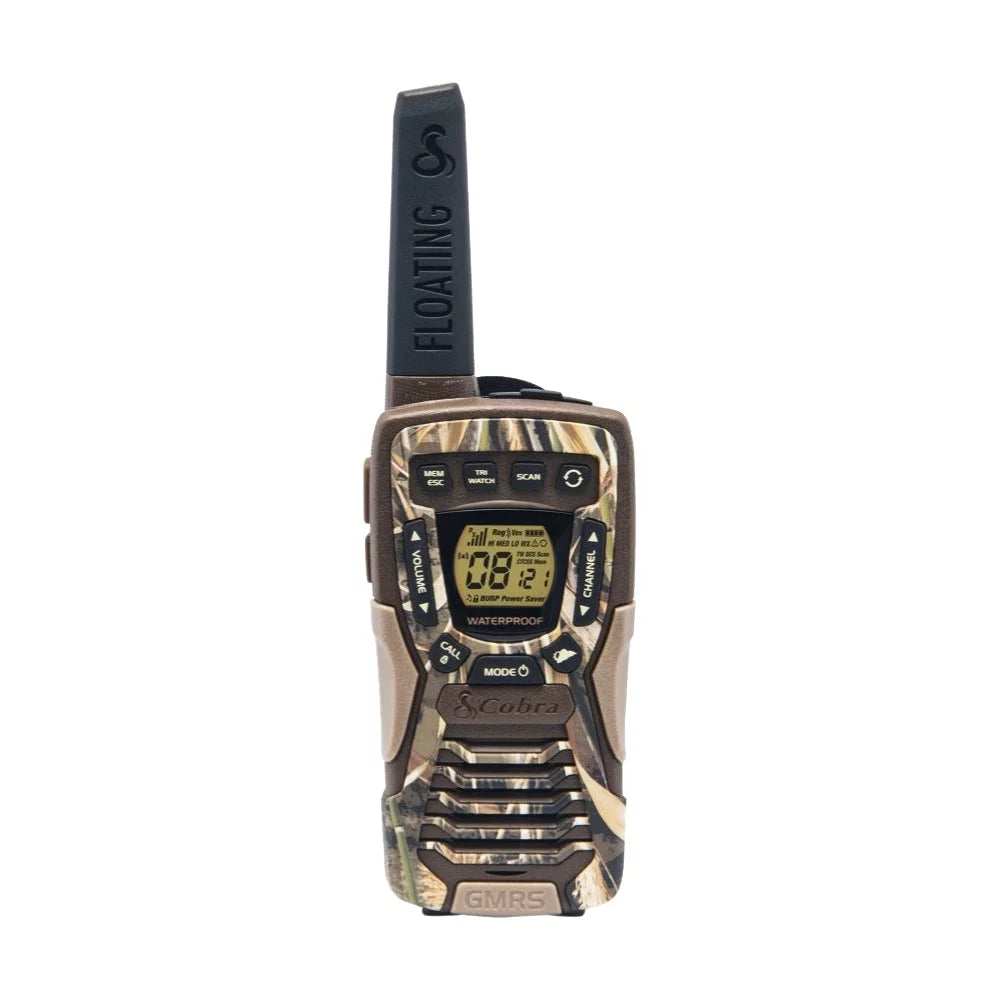Adults Channels, Range Walkie CAMO (2-Pack) Radio Floats, 37-Mile Rechargeable, Waterproof ACXT1035R 22 Two-Way FLT Talkies - Cobra Set for Long