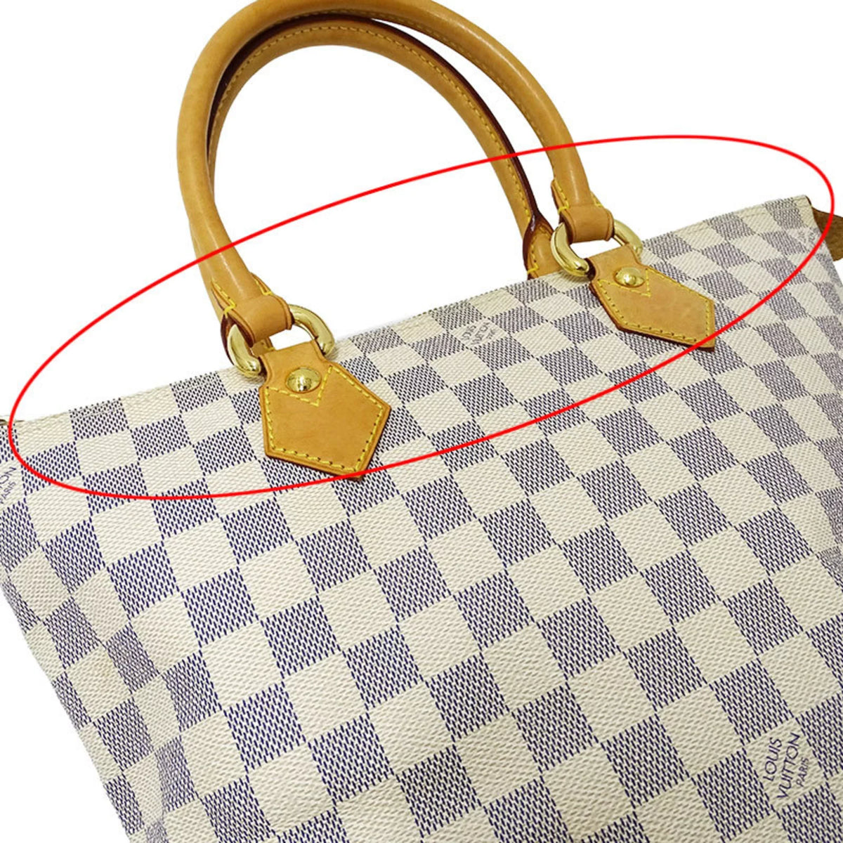 N51186 Louis Ladies PM Vuitton VUITTON Used Saleya Tote Handbag LOUIS Damier Gray Authenticated Azul White Bag
