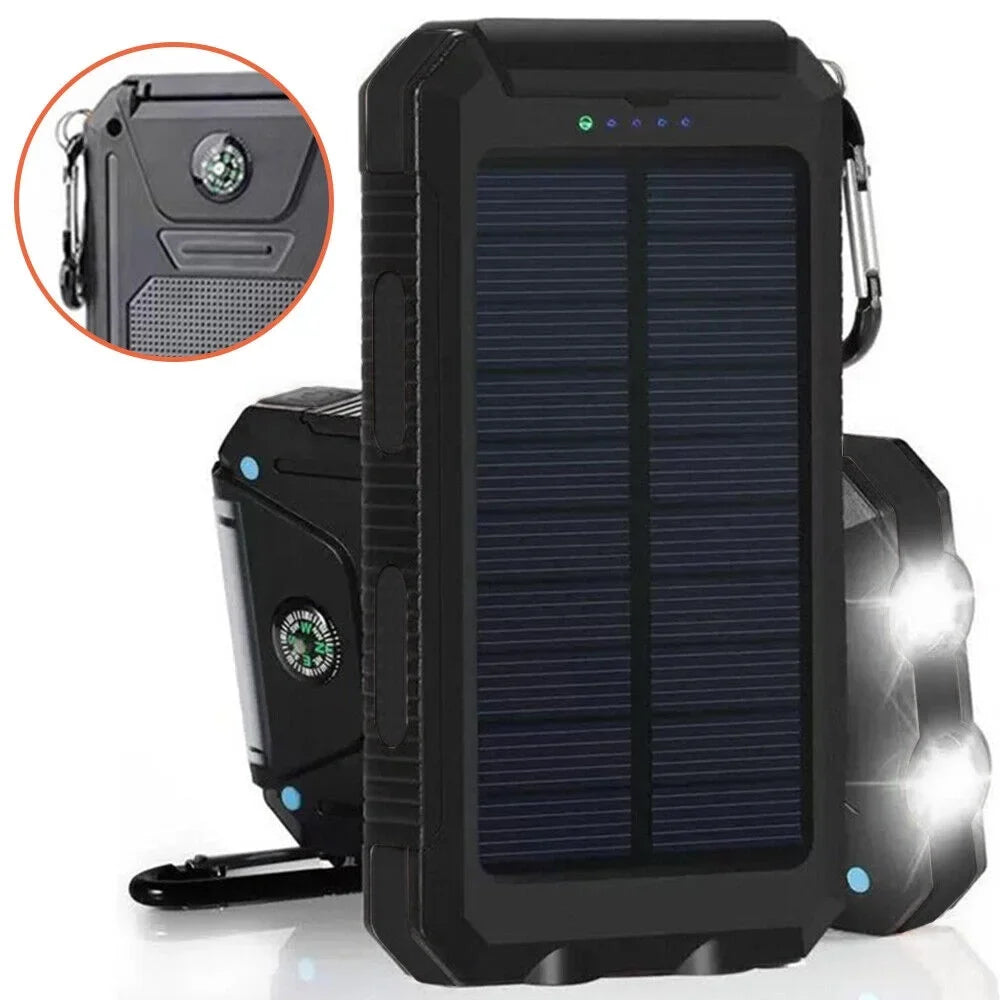 Power US External Bank Solar Battery Waterproof Portable Charger 9000000mAh 2023