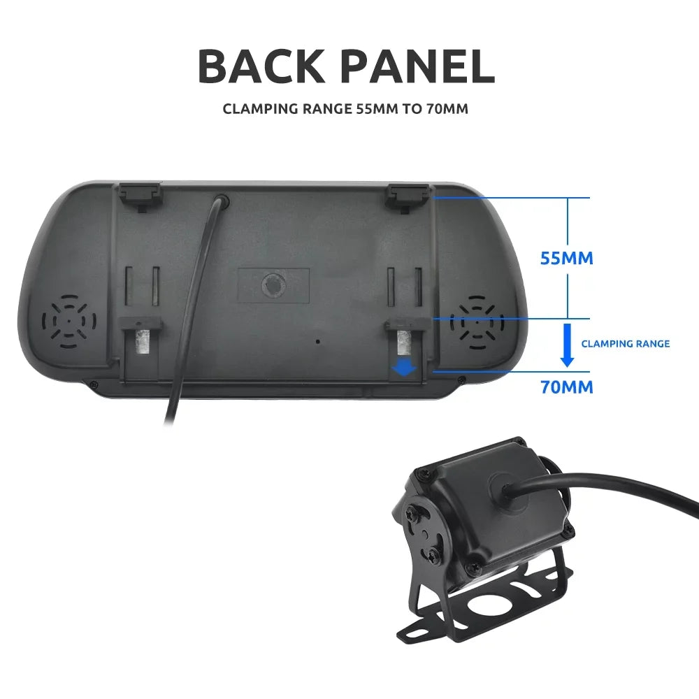 Camera Reverse Parking Plate Rear System Backup Car 7in HD Monitor License View