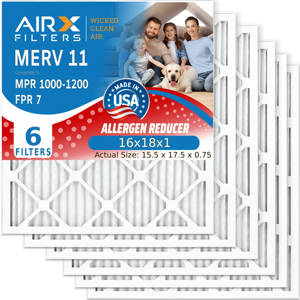 6 Comparable by WICKED Premium Furnace 11 MPR USA MPR to Air Pleated Filter AIR. Conditioner Made CLEAN MERV 1000, FILTERS Filters 16x18x1 & Filter Air Electrostatic Pack HVAC 1200 7 AIRX 16x18x1 FPR