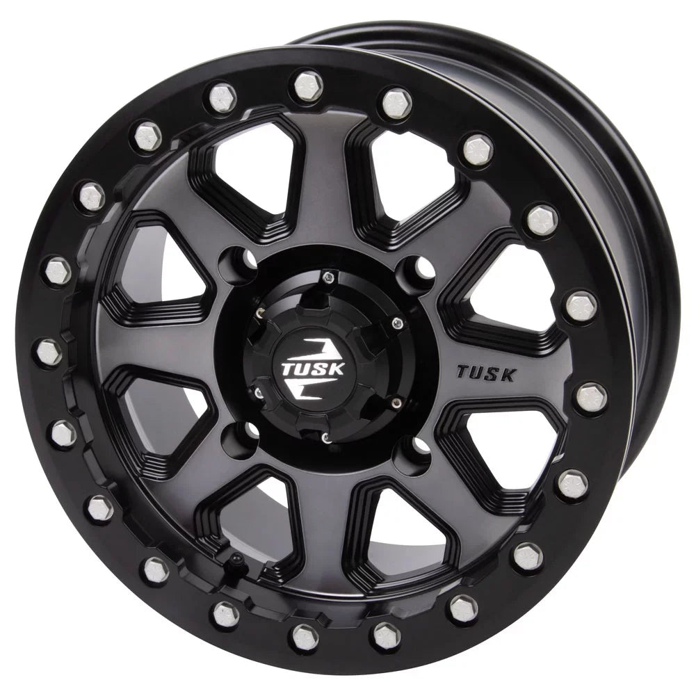 15x7 Beadlock Uinta Tusk + 4/137 3.0 4.0 Gunmetal/Black For Wheel Defender Star HD10 2021-2022 Pro Can-Am Lone