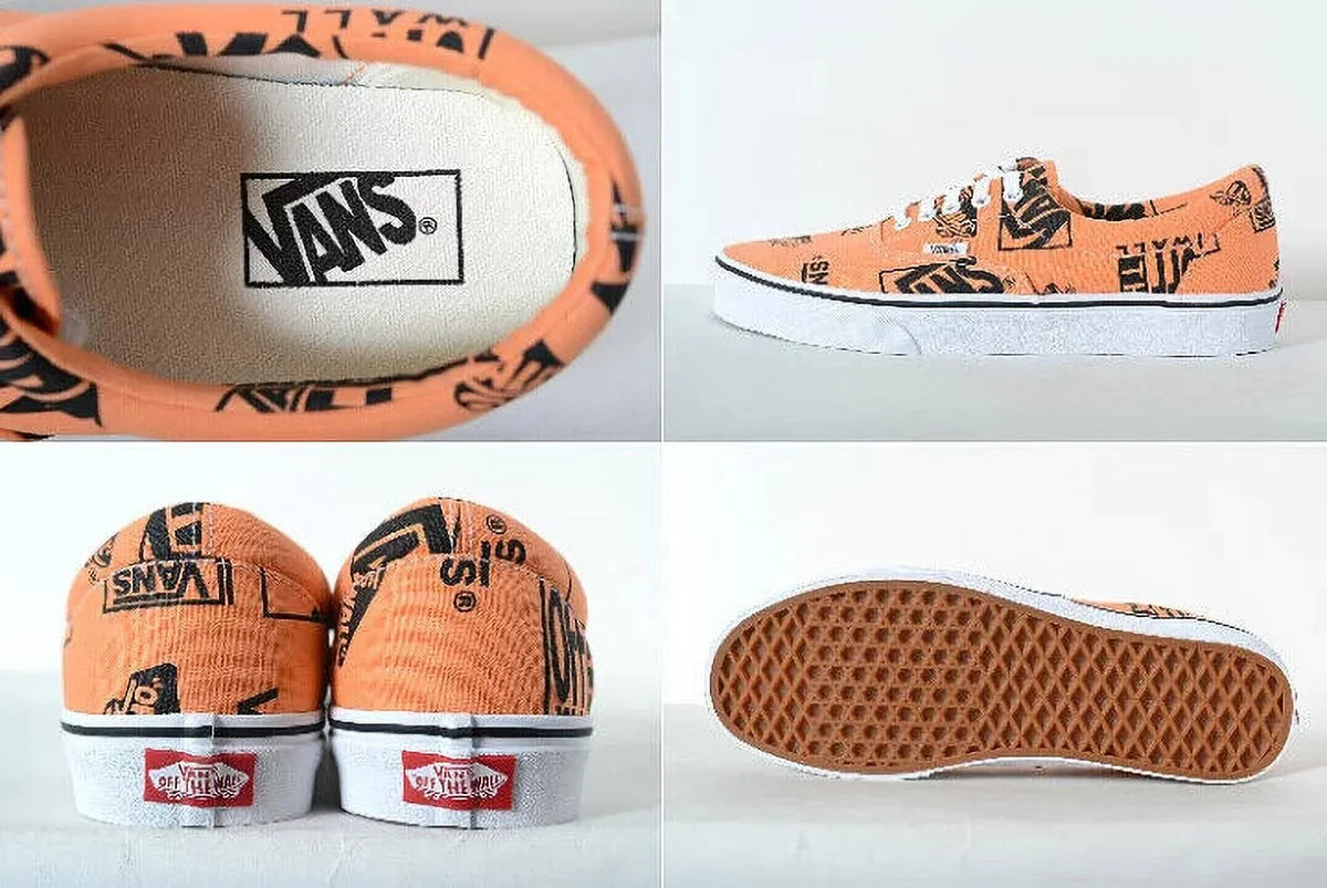MEN LOW SIZE ERA SHOES SKATEBOARD NEW ORANGE/BLACK LOGO VANS 11.5 CLASSIC MIX