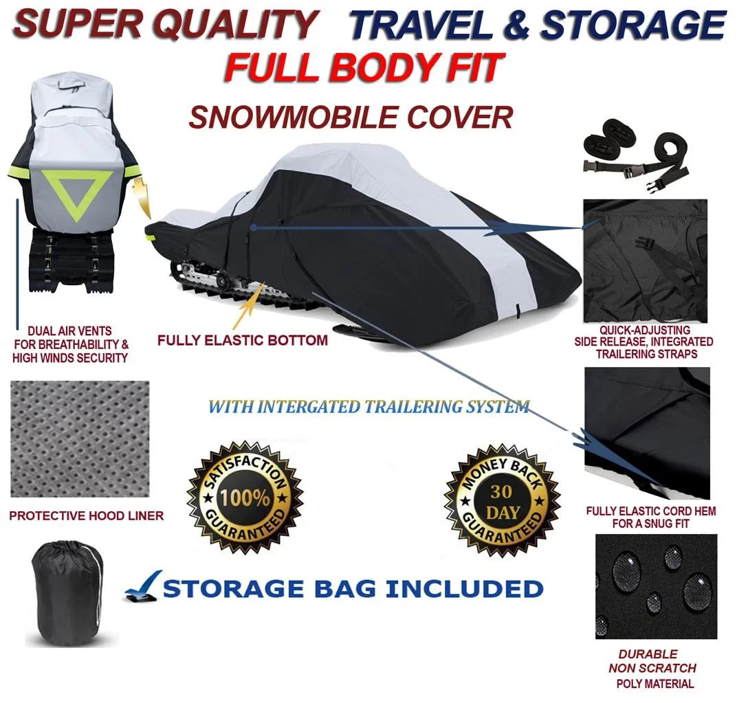 Fit 1998-1999 Snowmobile Deluxe Sled. Storage the Jag Cat Compatible and Snowmachine for Arctic Full Denier 600 Travel 440 Model Cover