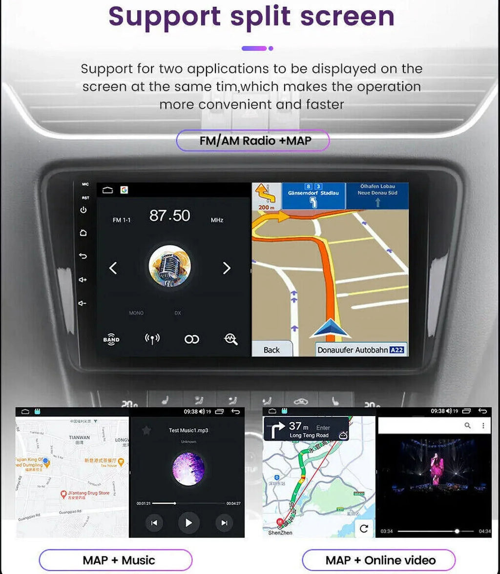 Fit 2005-2015 1280*720 Car Octa Radio IPS NAVI GPS Core Weather Carplay DSP Tacoma 9inch Android 4+32GB Stereo Toyota AM FM