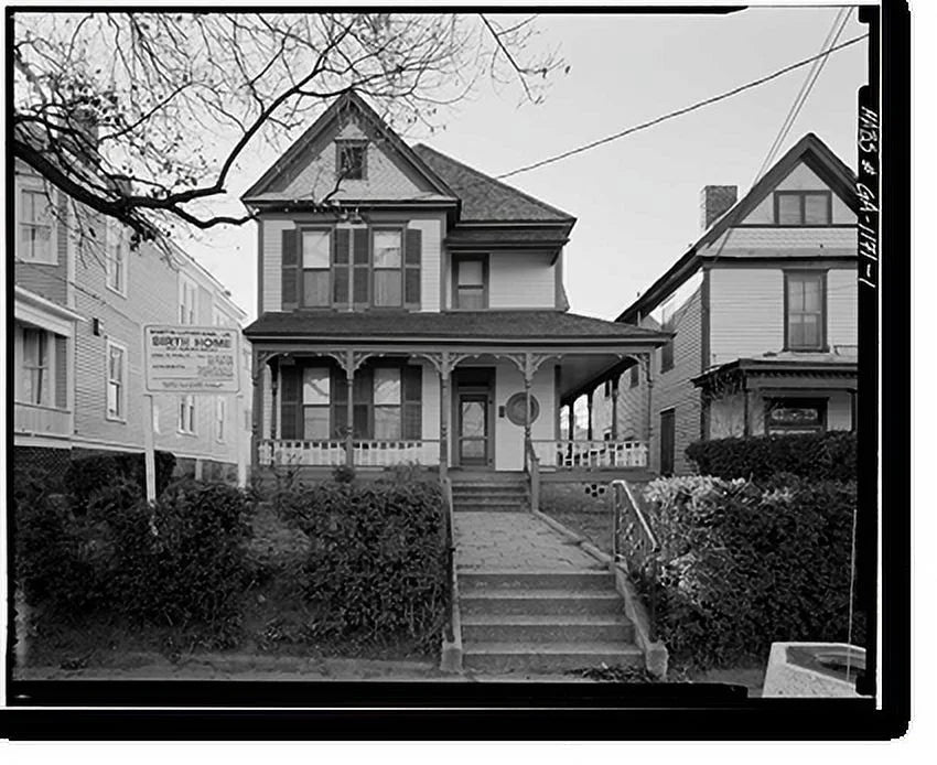 Birth 17-7/8" Martin GA, Auburn Avenue, 21-7/8" Framed Jr. Atlanta, 501 x King Home, Fulton Luther Print, County, Historic