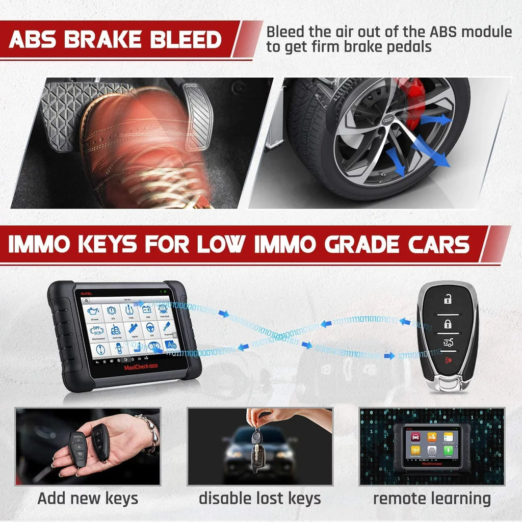 System & Full Autel Diagnostic functionalities OBD2 Tool, Scanner Same MK80 Scanner OBD2 Diagnostic Professional MX808 Diagnosis IMMO/EPB/SAS/BMS/TPMS/DPF, System with MaxiCheck of All