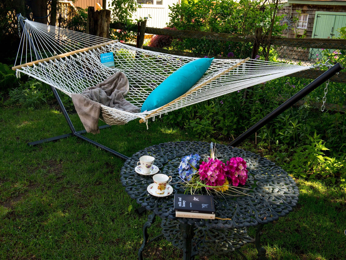 Two Collection Adjustable Hammock Cotton Rope Person 144” White The Hamptons