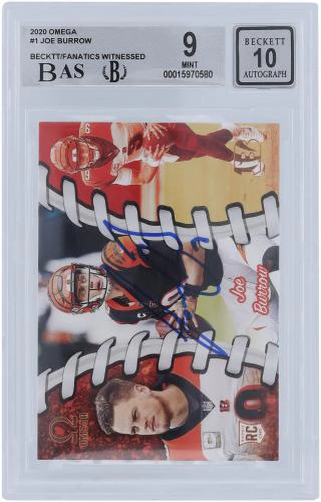 Subgrades Joe - Cincinnati 9/10 2020 Card Witnessed Autographed Omega Authenticated Bengals 9.5,9,8.5,9.5 Fanatics Rookie Authentic #0-1 Panini Beckett Fanatics Certified Burrow -