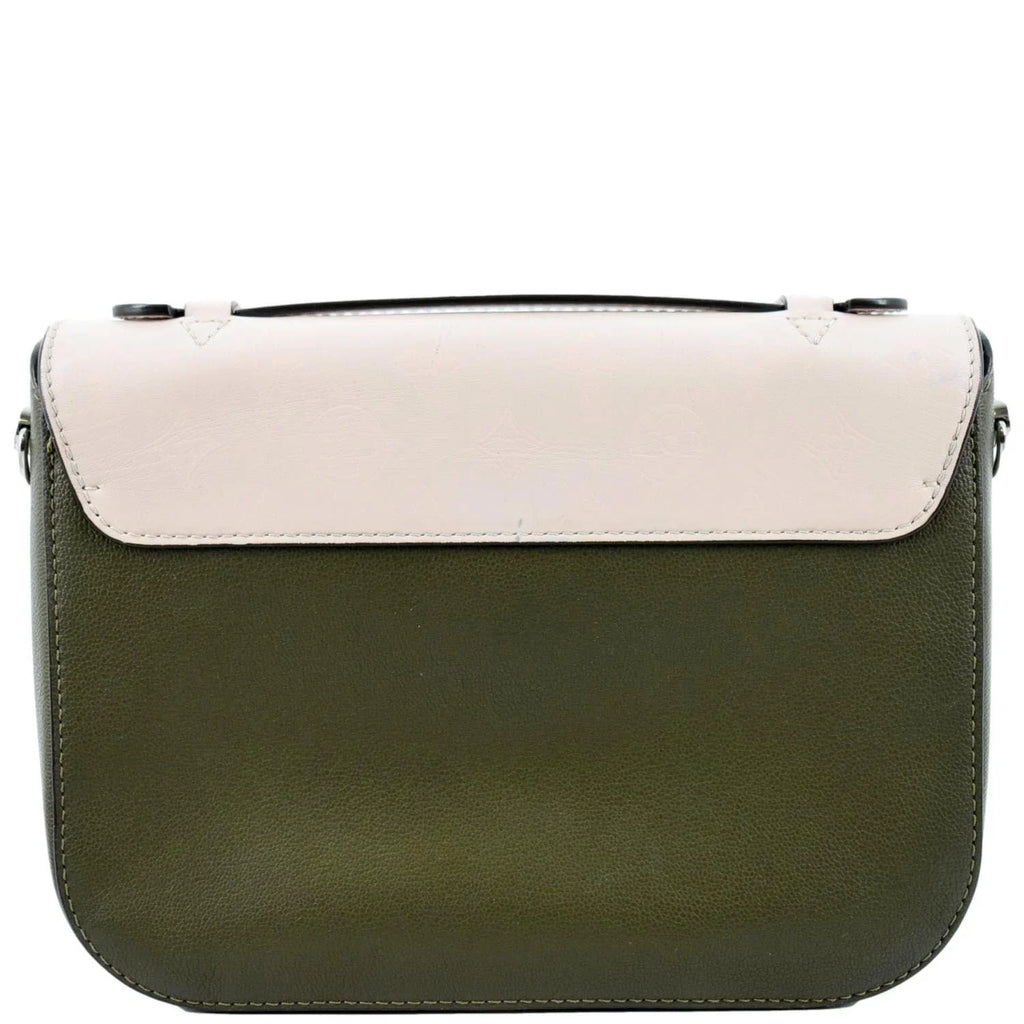 Bag Khaki Saddle Shoulder LOUIS Calfskin Very Green Pre-owned Leather VUITTON
