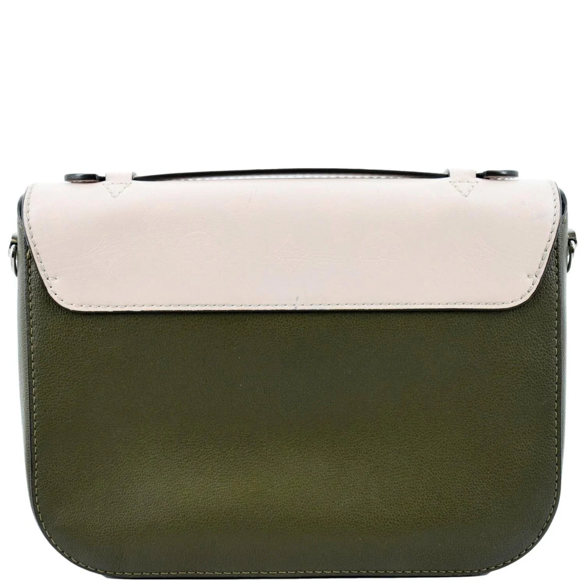 Bag Khaki Saddle Shoulder LOUIS Calfskin Very Green Pre-owned Leather VUITTON