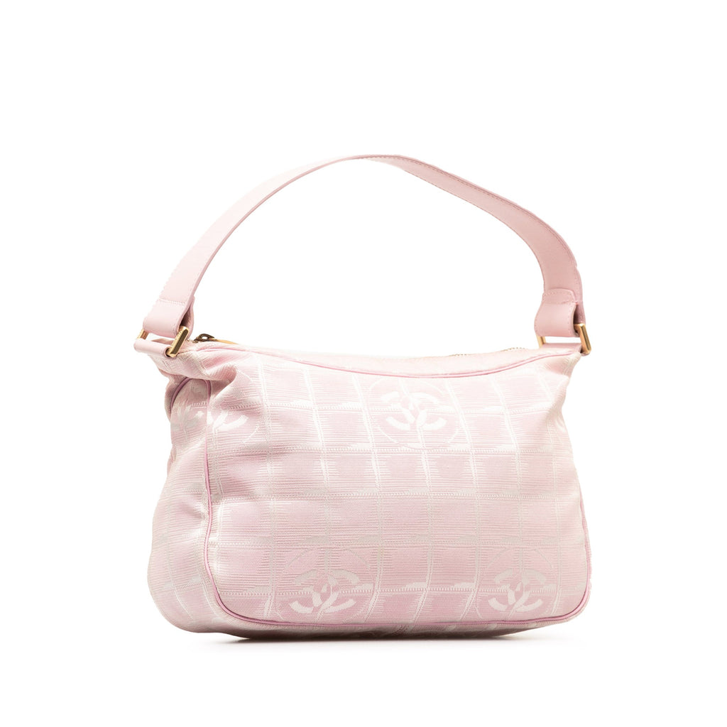 Authenticated New (Good) Travel Chanel Pink Unisex Handbag Fabric Pre-Owned Nylon HandleBag Top Line