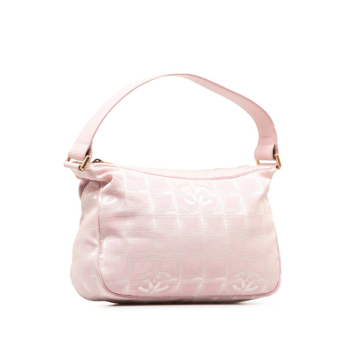 Authenticated New (Good) Travel Chanel Pink Unisex Handbag Fabric Pre-Owned Nylon HandleBag Top Line
