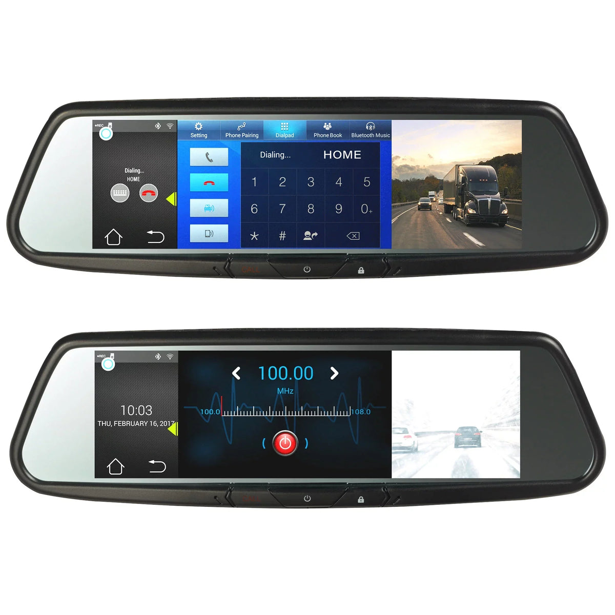 Mirror Inch DVR Smart with 7.8 Audiovox Built Bluetooth In Cam Dash and RVM740SM