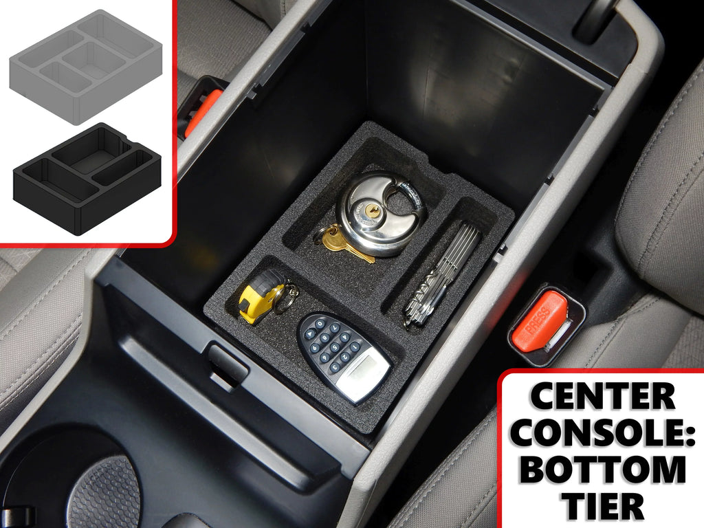 Red Tucson Piece Center Vehicle Hyundai Brake) 2 Hand Console Black (Without Anti-Rattle Set 2016-2019 Organizer Stacking Inserts Auto Compatible with Hound