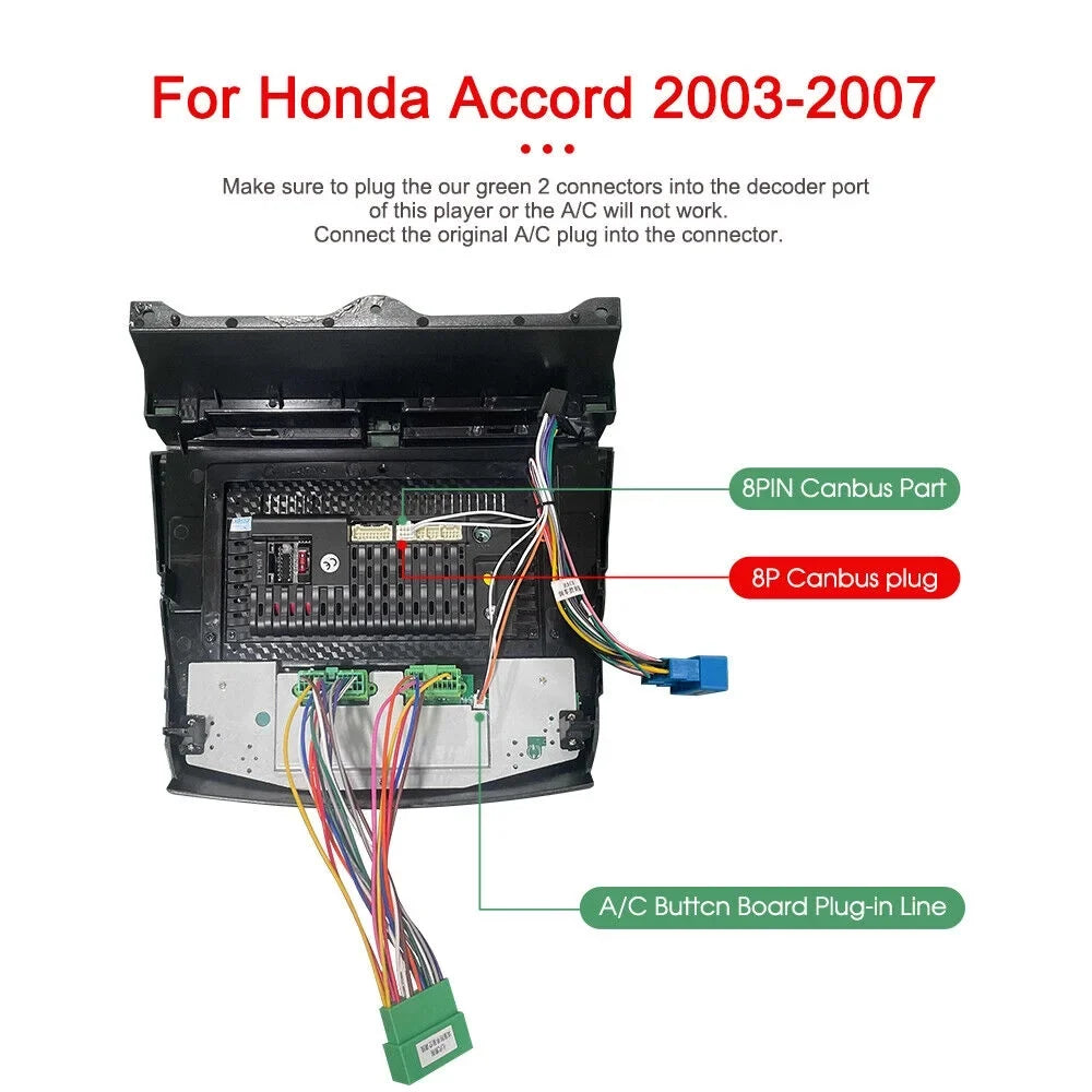 Bluetooth Honda 10.1" GPS For 2 2005 Touch Radio 2004 Din 12 Accord Android Screen 2007 2006 Car 2+32GB Stereo Unit Head Carplay Double Navigation 2003