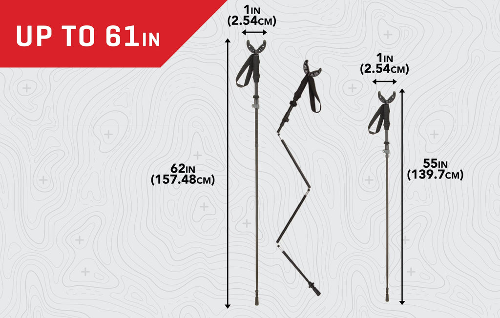 55" Hunting 62" Shooting to Tall, ct Allen Company 1 Black, Backcountry Adjusts Stick, Monopod Aluminum,