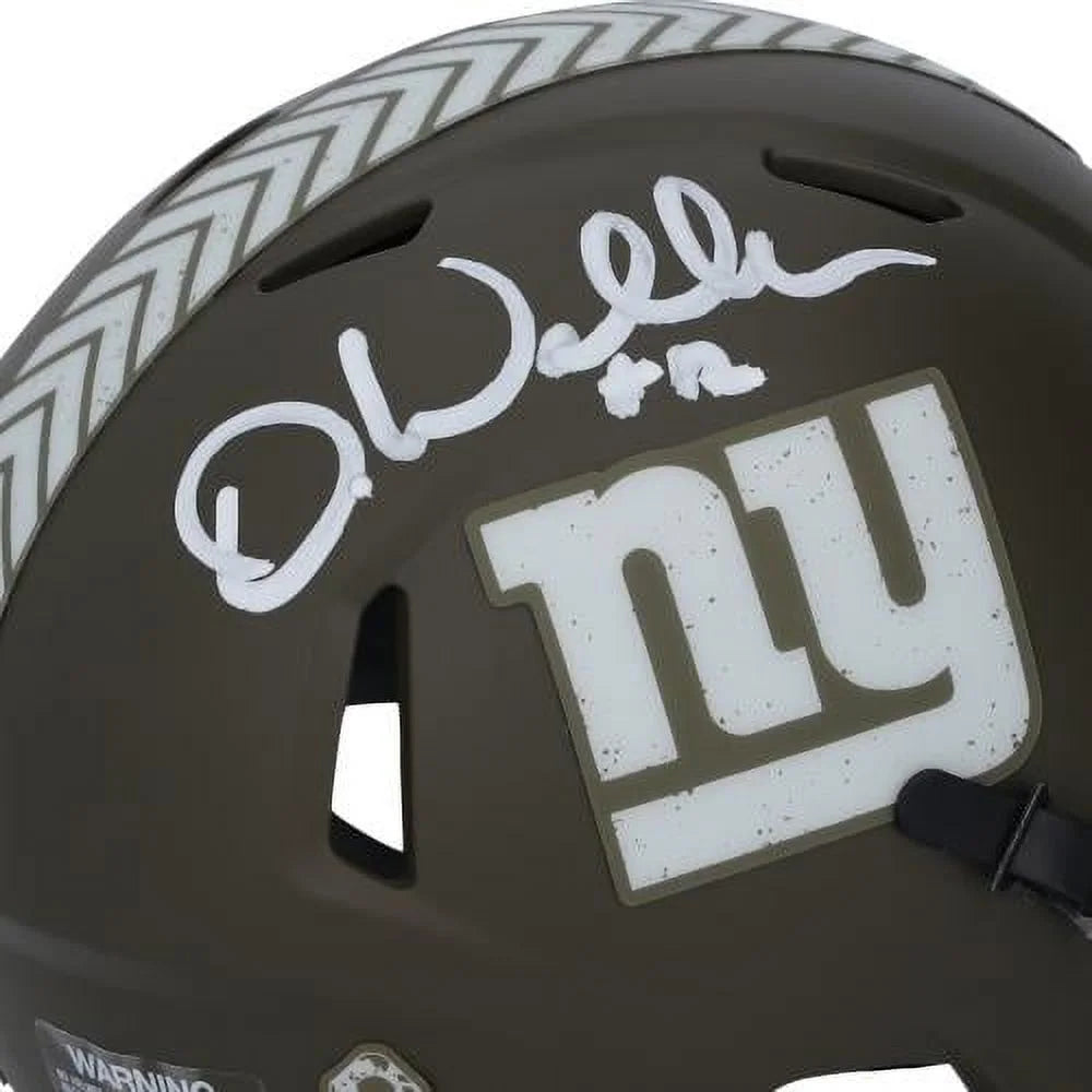 Fanatics Service Mini Waller Autographed Helmet Giants - Riddell York Darren Salute Certified Authentic Speed to New 2022