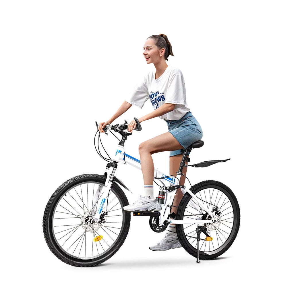 26" School Bike Bicycle Bikes Disc Brake Men Folding Dual SHZICMY Speed 21 Mountain MTB