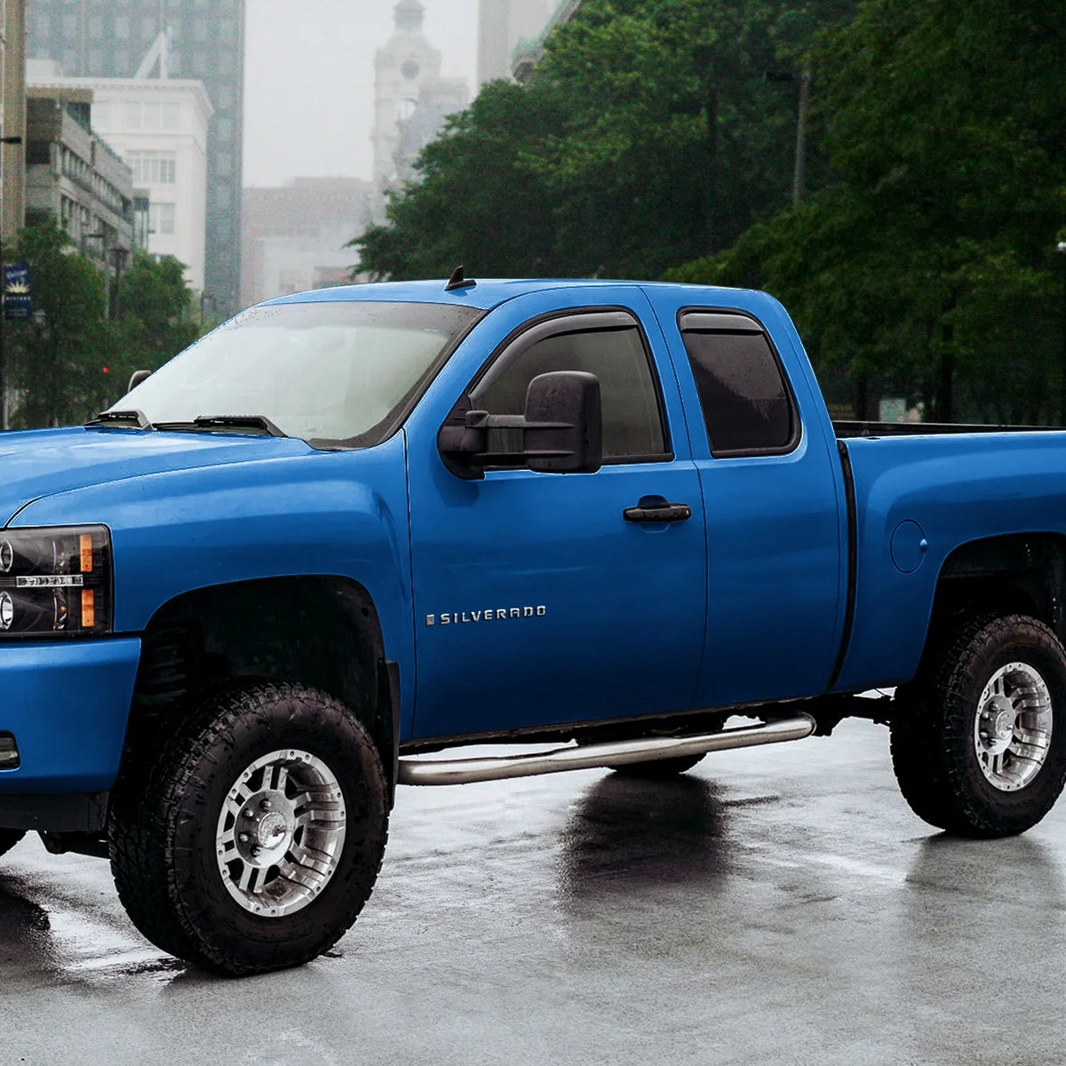 2500HD/3500HD Accessories,4 Cars,Vent Silverado Window 2007-2014 Deflectors for for Chevrolet(Chevy) Extended Visors Cab,Rain in-Channel Guards,Window Goodyear Deflector,Car Shatterproof pcs-GY007713