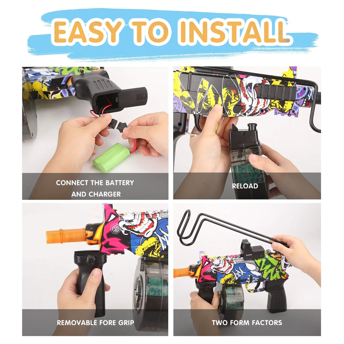Water Splatter for Out Ages Blaster , Gel for Games with 12+ Backyard Activity Beads Toys Kids&Adult Automatic Door Gun Yimore Balls 15,000 Ball