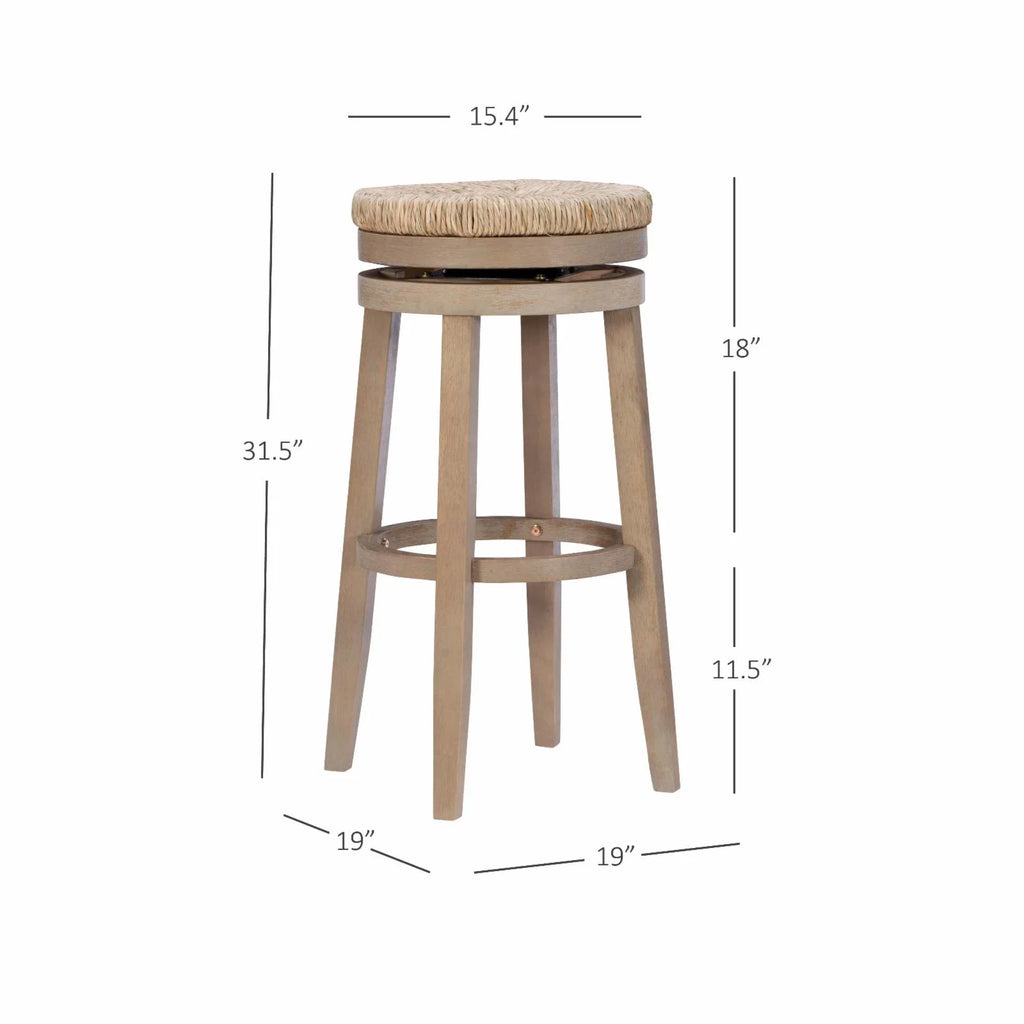 31 Stool Natural Bar in. with - Rush Powell Swivel Natural Morgan