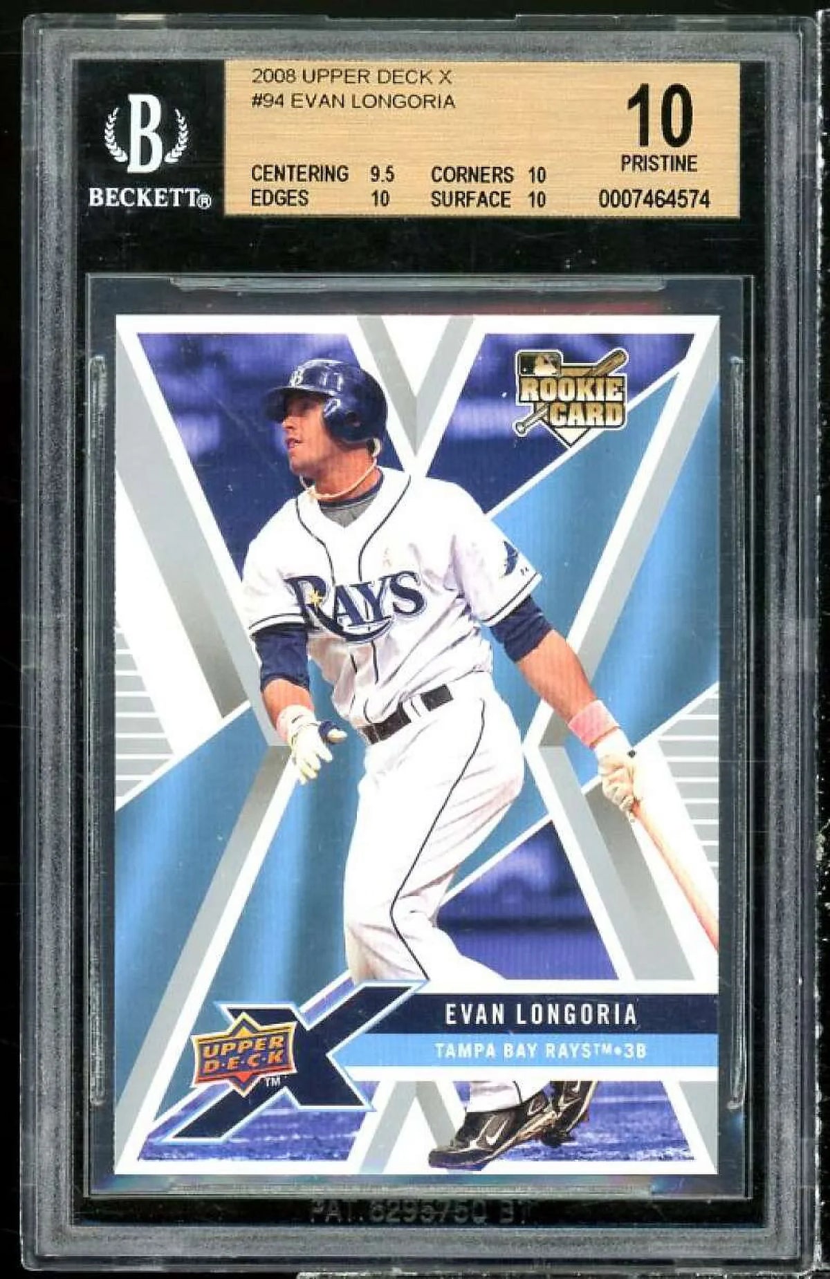 Rookie Card Evan Longoria 2008 (pristine) #94 Upper Deck 10 X BGS
