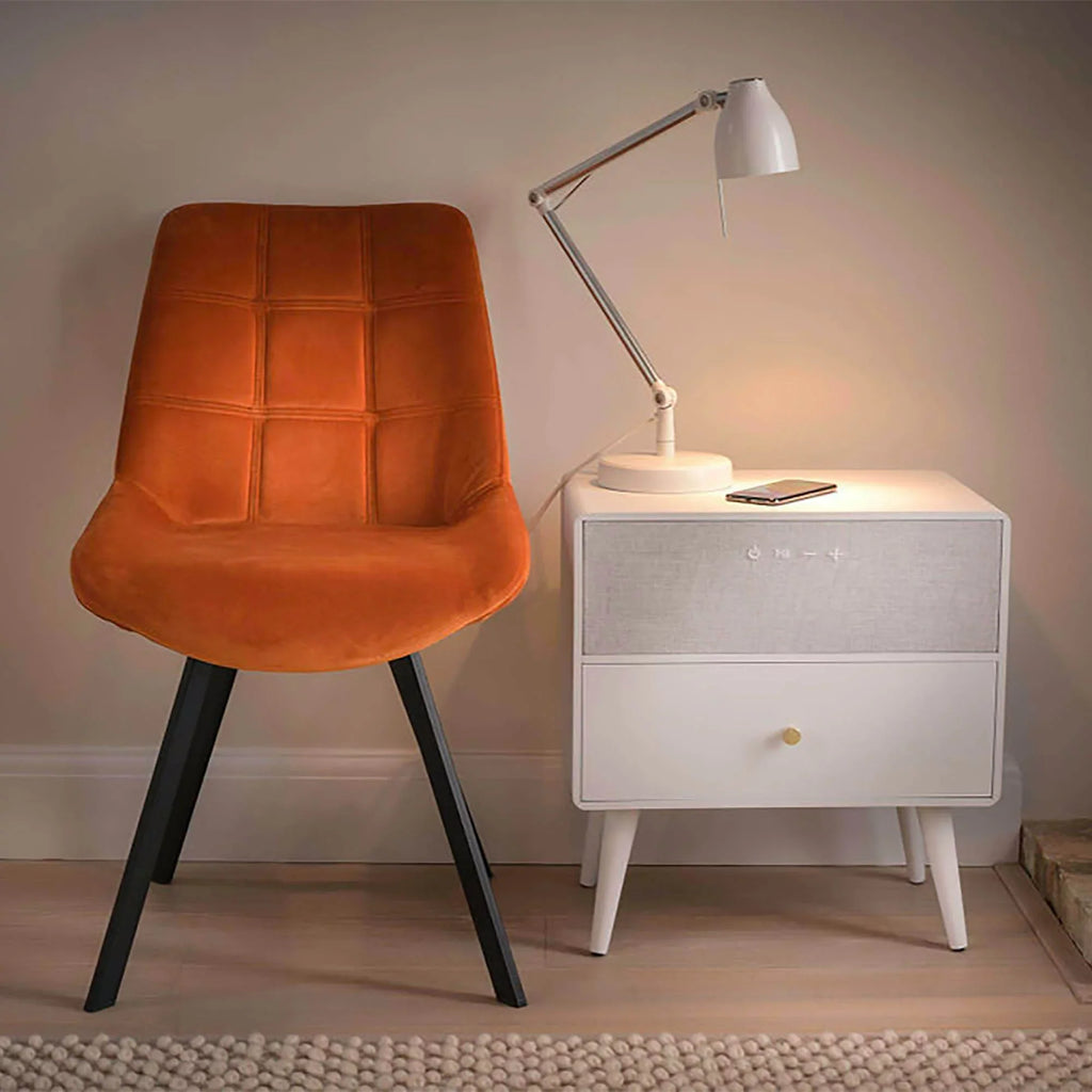 And Bluetooth® Table Charging Height-Adjustable x 19"W White Koble Side x Smart Ralph With Wireless Audio, 23"H 10-7/8"D,