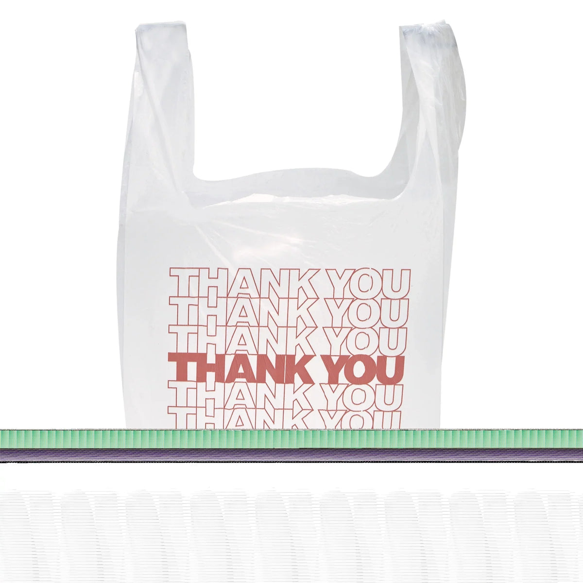 21, Inteplast 1/2 White, Handled Group T-Shirt You" Polyethylene, 900/Carton "Thank 11 Bags, x