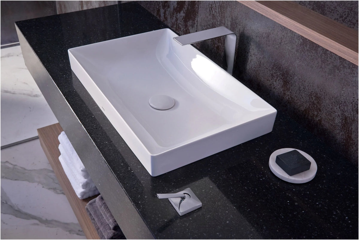 LT476GR#01 Rectangular Bathroom with TOTO® 23" Vessel Kiwami® - White Sink Cotton CEFIONTECT,
